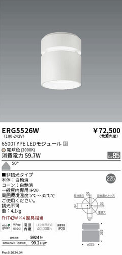 遠藤照明（ENDO）シーリングライト ERG5526W