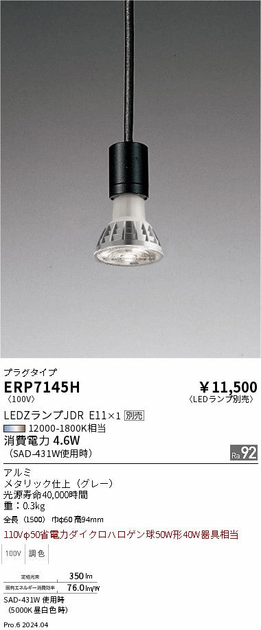 遠藤照明（ENDO）ペンダント ERP7145H