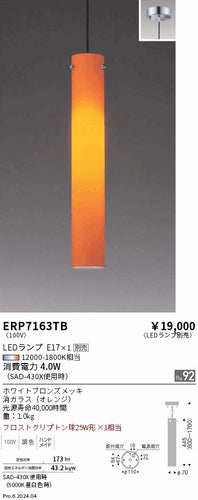 遠藤照明（ENDO）ペンダント ERP7163TB