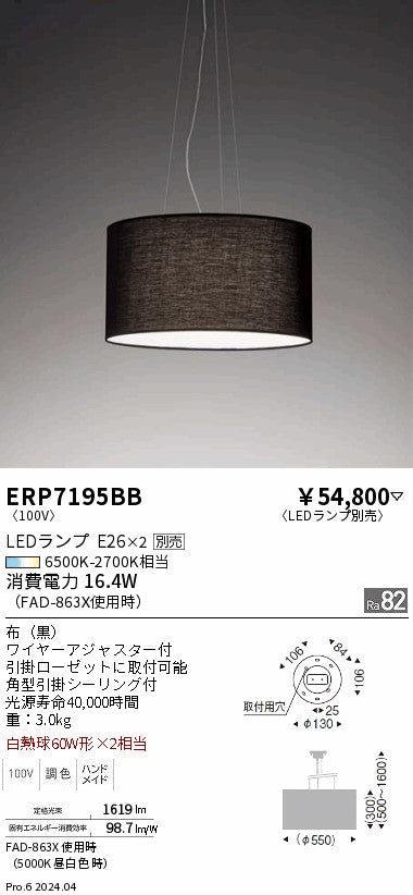 遠藤照明（ENDO）ペンダント ERP7195BB