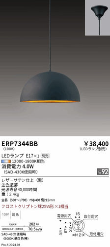 遠藤照明（ENDO）ペンダント ERP7344BB