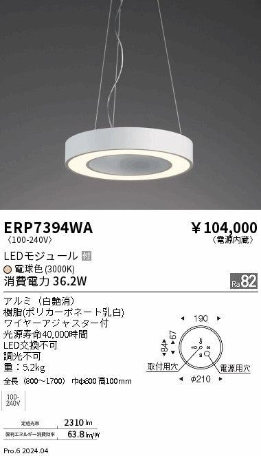 遠藤照明（ENDO）ペンダント ERP7394WA