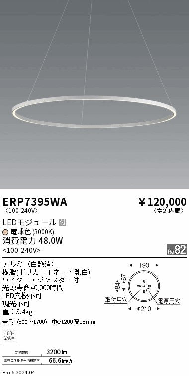 遠藤照明（ENDO）ペンダント ERP7395WA