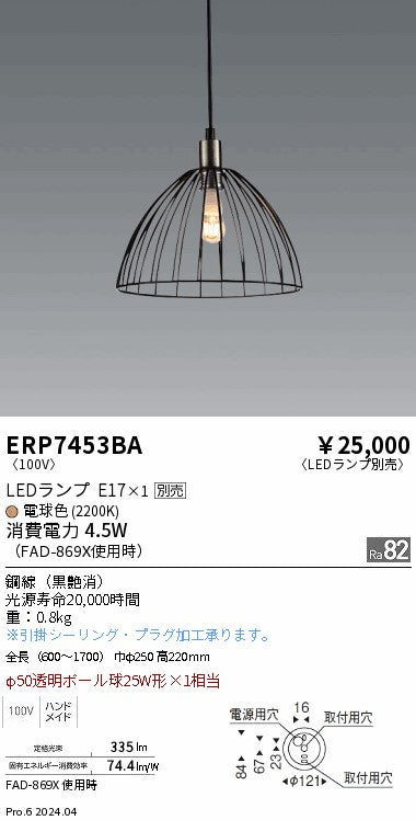 遠藤照明（ENDO）ペンダント ERP7453BA