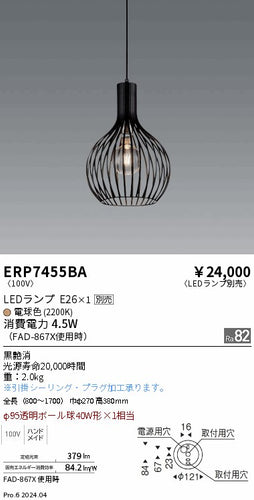 遠藤照明（ENDO）ペンダント ERP7455BA