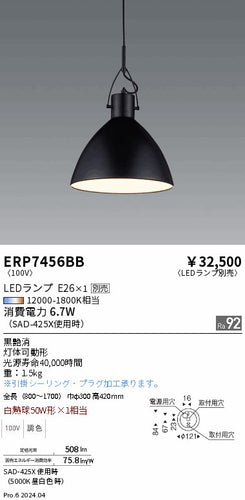 遠藤照明（ENDO）ペンダント ERP7456BB