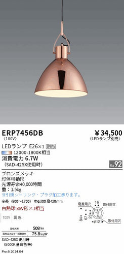 遠藤照明（ENDO）ペンダント ERP7456DB