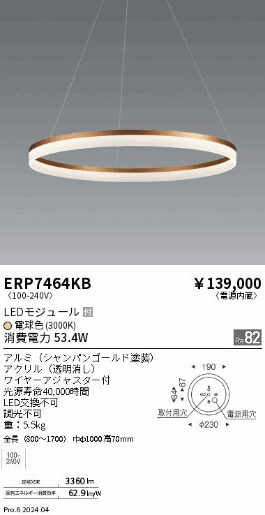 遠藤照明（ENDO）ペンダント ERP7464KB