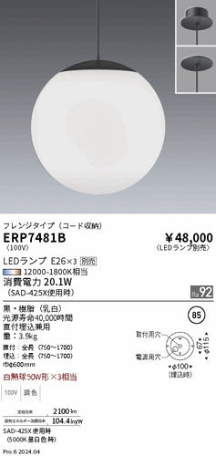 遠藤照明（ENDO）ペンダント ERP7481B