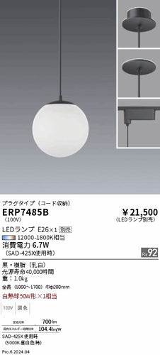 遠藤照明（ENDO）ペンダント ERP7485B