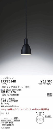 遠藤照明（ENDO）ペンダント ERP7514B