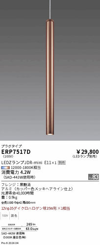 遠藤照明（ENDO）ペンダント ERP7517D