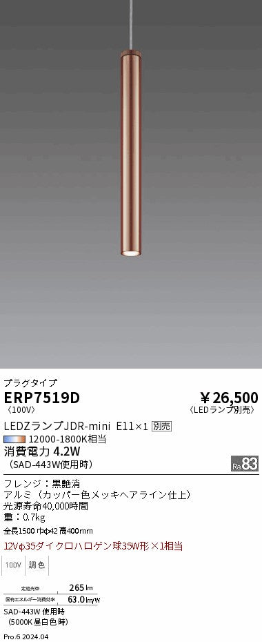 遠藤照明（ENDO）ペンダント ERP7519D