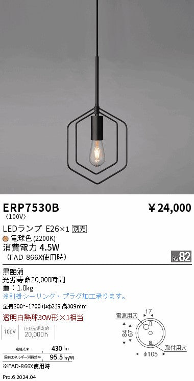 遠藤照明（ENDO）ペンダント ERP7530B
