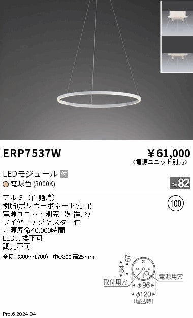 遠藤照明（ENDO）ペンダント ERP7537W