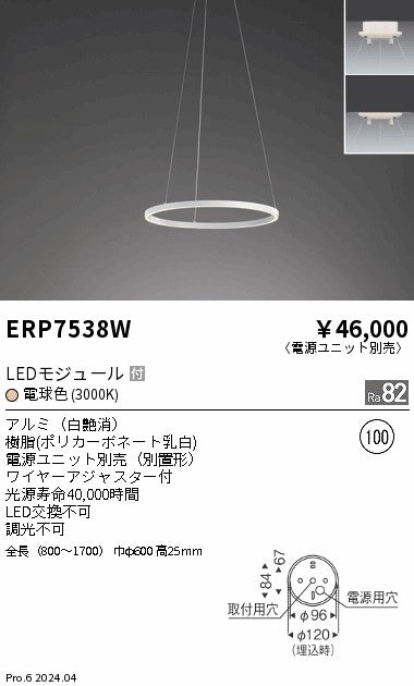 遠藤照明（ENDO）ペンダント ERP7538W