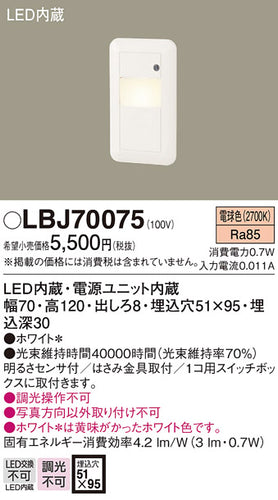 パナソニック（PANASONIC）ブラケット LBJ70075