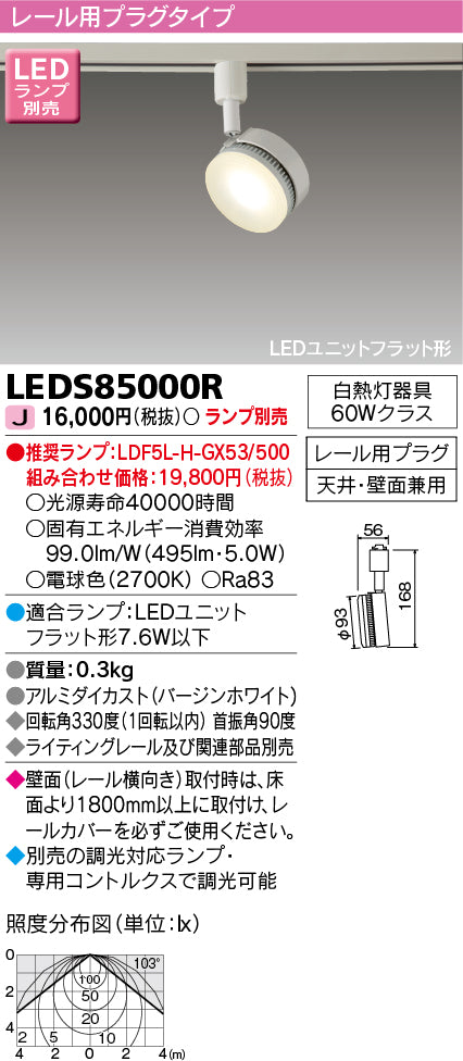 東芝（TOSHIBA）スポットライト LEDS85000R
