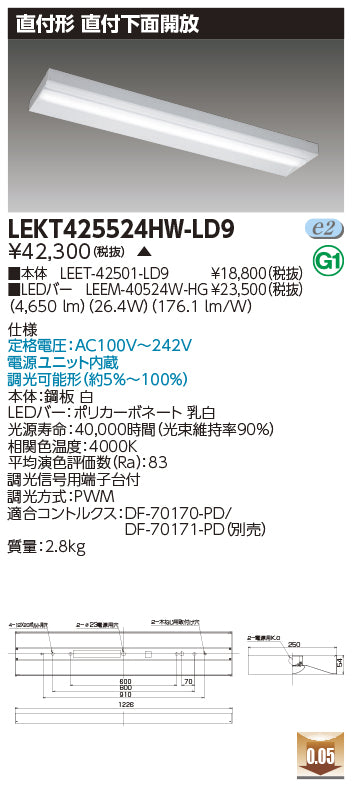 東芝（TOSHIBA）ベースライト LEKT425524HW-LD9