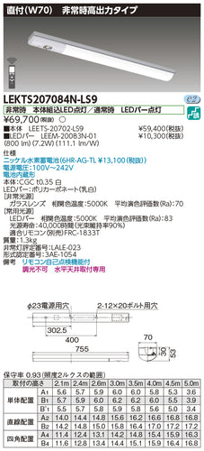東芝（TOSHIBA）ベースライト LEKTS207084N-LS9
