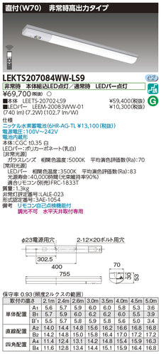 東芝（TOSHIBA）ベースライト LEKTS207084WW-LS9
