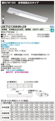 東芝（TOSHIBA）ベースライト LEKTS212084N-LS9