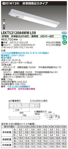 東芝（TOSHIBA）ベースライト LEKTS212084WW-LS9