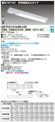 東芝（TOSHIBA）ベースライト LEKTS212164W-LS9