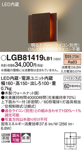 パナソニック（PANASONIC）ブラケット LGB81419LB1