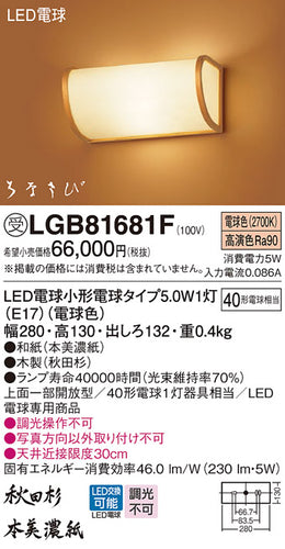 パナソニック（PANASONIC）ブラケット LGB81681F