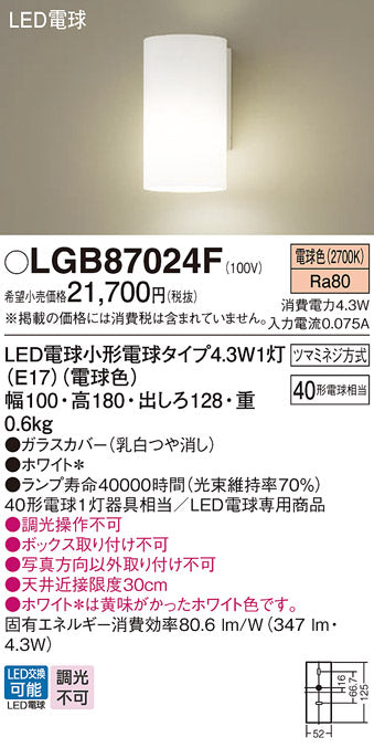 パナソニック（PANASONIC）ブラケット LGB87024F