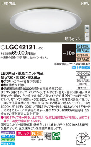 パナソニック（PANASONIC）シーリングライト LGC42121