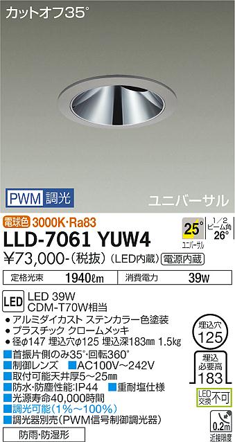 ダイコー（DAIKO）屋外灯 LLD-7061YUW4