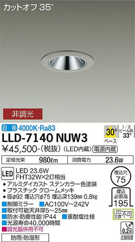 ダイコー（DAIKO）屋外灯 LLD-7140NUW3