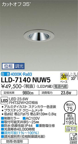 ダイコー（DAIKO）屋外灯 LLD-7140NUW5