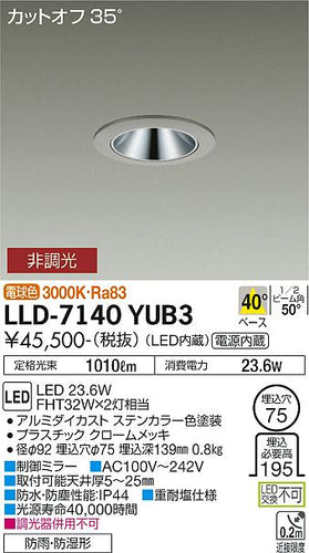 ダイコー（DAIKO）屋外灯 LLD-7140YUB3