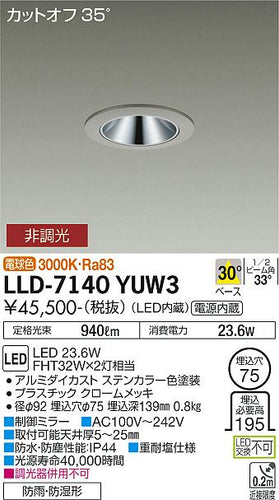 ダイコー（DAIKO）屋外灯 LLD-7140YUW3