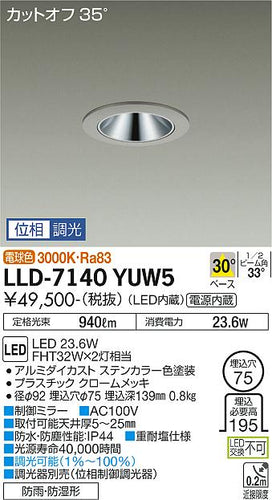 ダイコー（DAIKO）屋外灯 LLD-7140YUW5