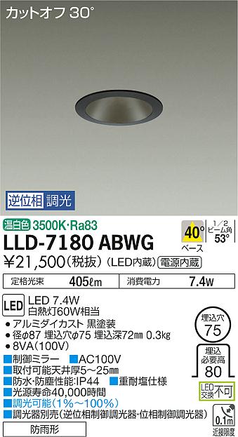 ダイコー（DAIKO）屋外灯 LLD-7180ABWG