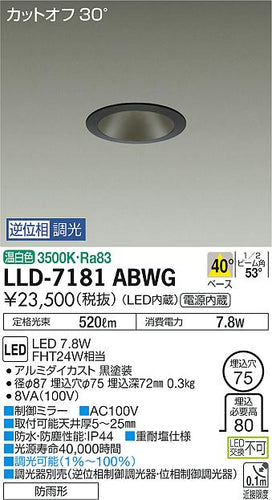 ダイコー（DAIKO）屋外灯 LLD-7181ABWG