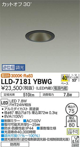 ダイコー（DAIKO）屋外灯 LLD-7181YBWG
