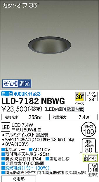 ダイコー（DAIKO）屋外灯 LLD-7182NBWG