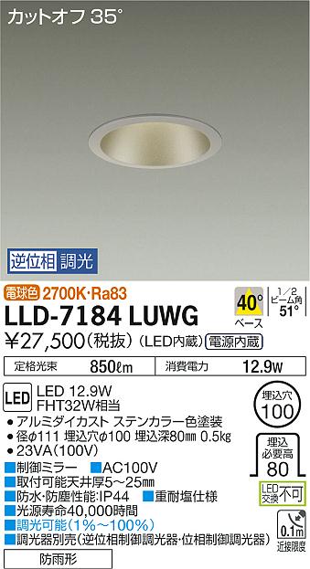 ダイコー（DAIKO）屋外灯 LLD-7184LUWG