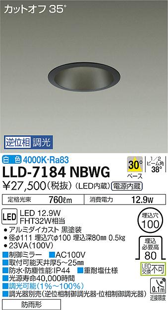 ダイコー（DAIKO）屋外灯 LLD-7184NBWG