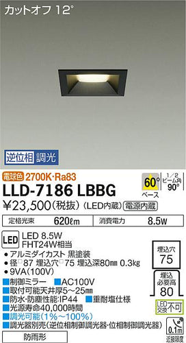 ダイコー（DAIKO）屋外灯 LLD-7186LBBG