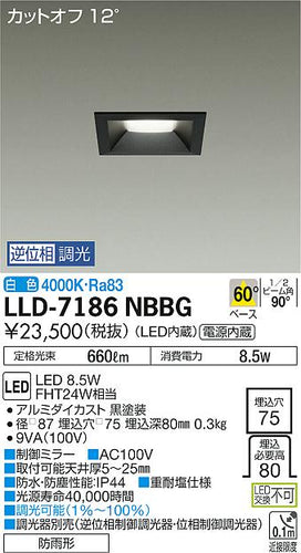 ダイコー（DAIKO）屋外灯 LLD-7186NBBG