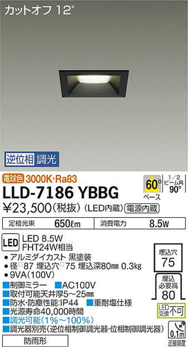 ダイコー（DAIKO）屋外灯 LLD-7186YBBG