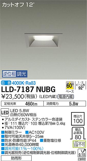 ダイコー（DAIKO）屋外灯 LLD-7187NUBG