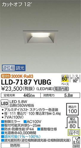 ダイコー（DAIKO）屋外灯 LLD-7187YUBG