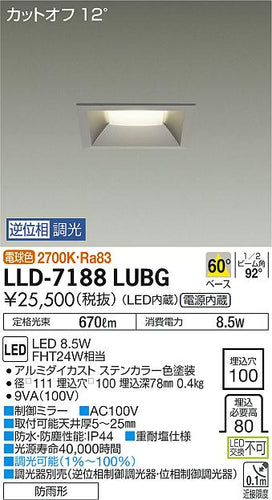 ダイコー（DAIKO）屋外灯 LLD-7188LUBG